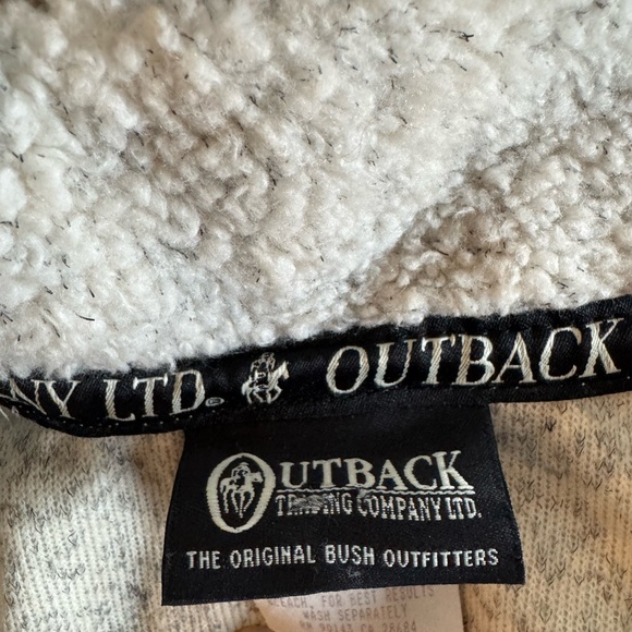 Outback Trading Company Men's Size M Fleece Vest Cream with Pockets vintage - Picture 4 of 5